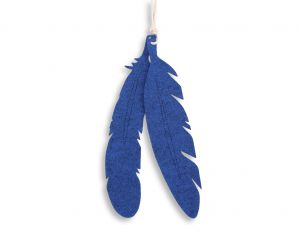 Decorative felt feathers 2pcs - blue